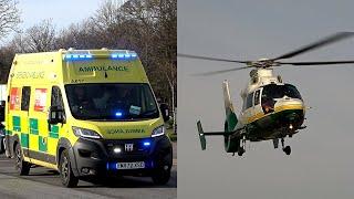 Great North Air Ambulances Races to Hospital Helipad + New Ambulance Transfer | NWAS & GNAA