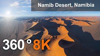 Namib Desert, Namibia. 8K 360 aerial video.