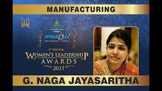 Hybiz.TV Women Leadership Awards 2021 | G.Naga Jayasaritha - Manufacturing | Hybiz Telugu