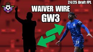 GW3 Best Waiver Picks for Draft FPL