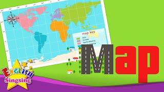 Kids vocabulary - Map - Using a map - Learn English for kids - English educational video