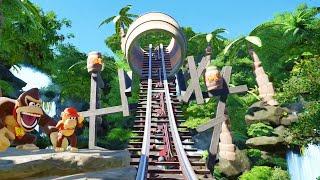 The New DONKEY KONG Mine Coaster Jumps Tracks!! POV