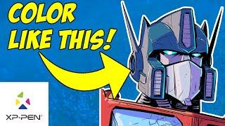 How to color OPTIMUS PRIME like a Pro! | XP-Pen demo