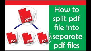 How to separate pdf pages/Split pdf file into separate pdf files/Split pdf file into individual page