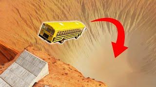 DRIVING A SCHOOL BUS INTO A GIANT CRATER?! (BeamNG Drive)