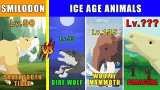 Sabertooth Tiger vs Ice Age Animals Level Challenge [S1] | Animal Animation