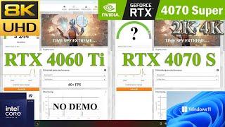 3DMark Time Spy Extreme:RTX 4060 Ti vs 4070 SUPER PC FPS Performance Comparison Benchmark Test Score