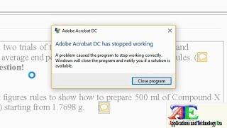 Fixed 100%: Adobe Acrobat DC has Stopped Working Windows 8 & 10 | PDF Reader Crashing Error