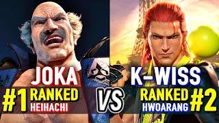 T8  JOKA (#1 Ranked Heihachi) vs K-WISS (#2 Ranked Hwoarang / Heihachi)  High Level Gameplay