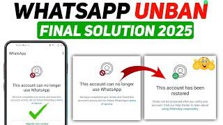 Whatsapp Unbanned Kaise Kare 2025 || How to Fix This account can no longer use Whatsapp Problem 2025