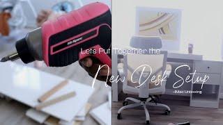 **NEW** Lets chat and put together this New amazon Desk setup and unbox the yellow IMac
