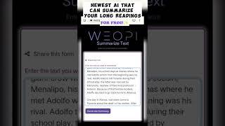 Less reading, more understanding with Weopi AI-Forms. #website #studenthacks #AItutorials #freeai