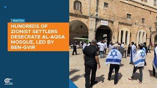 Hundreds of Zionist settlers desecrate Al-Aqsa Mosque, led by Ben-Gvir