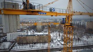 СТРОЙКИ РЕНОВАЦИИ. Башенные краны POTAIN | Москва | Tower crane in Moscow