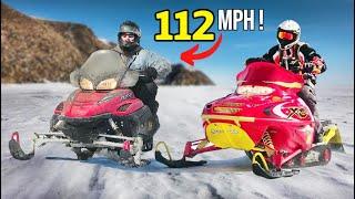 Snowmobile Racing on THIN ICE !!