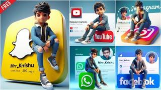 How to create 3D AI Social media Images | Bing image creator tutorial FREE | Ai Portraits Trend 2024