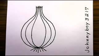 How to Draw a Onion Awesome Vegetable Easy Grow make soup it's good Vegetarian Diet #viralvideo