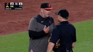 O’s Manager Brandon Hyde ejected after 2 Orioles players hit in 14-0 game