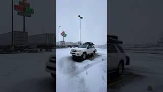 Woke up to a BLIZZARD at a truck stop 