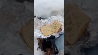 Making Lunch Frozen Lake Swedish Torch #subscribers #nature #outdooractivities #wilderness #solo