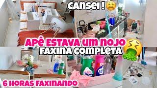 FAXINA COMPLETA NO APÊ | EATAVA UM NOJO | DEI UMA GERAL EM TUDOO | 6 HORAS DE FAXINA PESADA 🫧