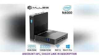 MLLSE Mini PC M2 Air Intel Gemini Lake N4000 Windows 11 6GB RAM 128GB ROM Dual-Band WiFi Bluetooth U