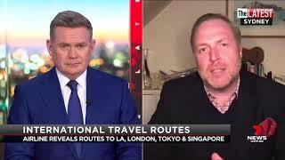 Wayfarer's James Wilkinson on 7NEWS talking international flights from December ex Australia