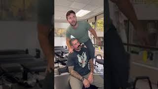 Military Vet gets WHOLE BODY chiropractic adjustment! #chiropractor #cracks #adjustment #shorts