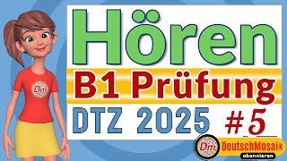 B1 Hören | DTZ Übung 2025 mit Lösungen | Teil 1–4