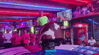 WOW Benidorm Bull Ride Best Mechanical Bull Girl Ride 2024 Spain 4K Mega