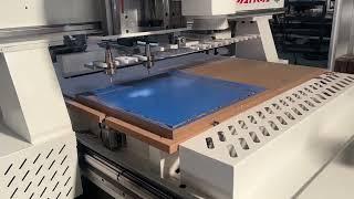 HUAHUA SKG 812HV CNC nesting router machine cutting and drilling working