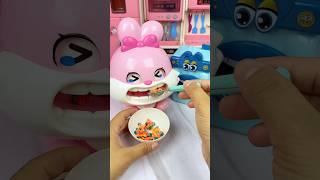 Satisfying With Unboxing Miniature Pink Rabbit Eating Carrot Set Toys, ASMR Video