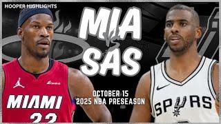 Miami Heat vs San Antonio Spurs Full Game Highlights | Oct 15 | 2024-25 NBA Preseason