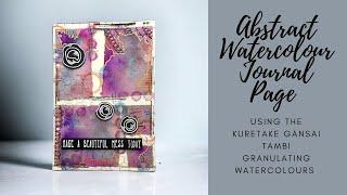 Abstract Watercolour Journal Page - Using the Kuretake Gansai Tambi granulating watercolours