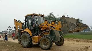 JCB  pulling homepipe/jcb laying homepipe/ JCB leveling mud @الطريق إلى الجنة Road to Heaven