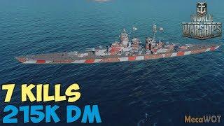 World of WarShips | Großer Kurfürst | 7 KILLS | 215K Damage - Replay Gameplay 1080p 60 fps