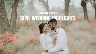 CIVIL WEDDING HIGHLIGHTS | JONATHAN & PERIYA  | WHITE DREAM | 2024