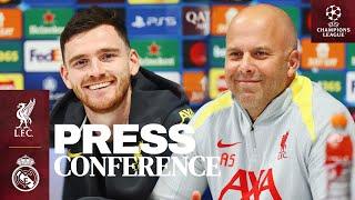 UEFA Champions League Press Conference | Andy Robertson & Arne Slot | Liverpool vs Real Madrid