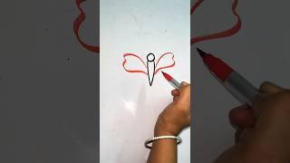 How to draw a Red pink Butterfly  #howtodraw #kidsdrawing #shorts @PalakEducationArts