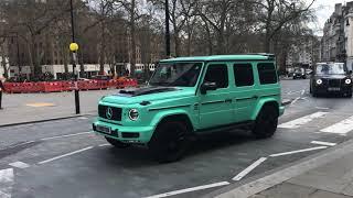 Bright Green Mercedes Brabus AMG G63 Luxury SUV Breeze Through London Traffic | Car Spotting London