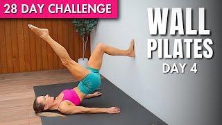 10 Min Fat Burning Morning Wall Pilates | 28 DAY WALL PILATES CHALLENGE Day 4