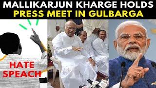 Gulbarga: Leader of the Opposition in Rajya Sabha, Mallikarjun Kharge, holds a press conference