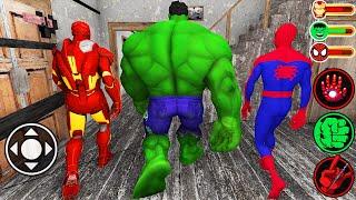 IRONMAN & HULK & SPIDERMAN Enter in Granny House