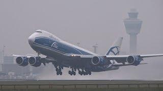 Heavy Aicraft Taking Off Kaagbaan Schiphol Airport B787, B777, A330