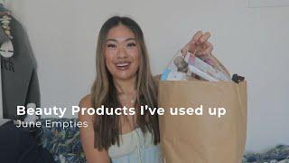 Beauty product empties | Skincare, makeup, lashes, toiletries | June 2024