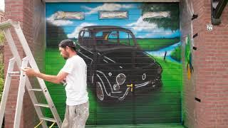 STREET ART TIMELAPSE FIAT 500 BY MAEDIST