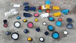 Diy Model Yellow Colour Tractor Tyres fitting and moving tractor video