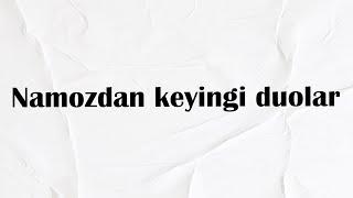 Namozdan keyingi duolar