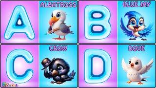 ABC Phonics Song | Alphabet Song | A to Z Birds Name | Nursery Rhymes and Songs For Toddlers #abcd