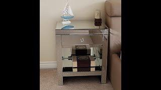 Contempro Single Drawer Mirrored Bedside Table Demo Video